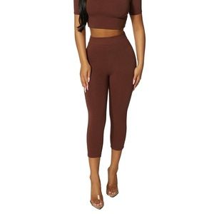 Chocolate cropped leggings